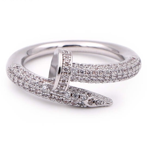 Nail Ring. CZ Wrap ring. - Picture 3 of 8